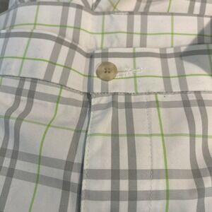 Ben Hogan Golf Shorts Men 40 White Green Gray Plaid  Performance Collection NWOT
